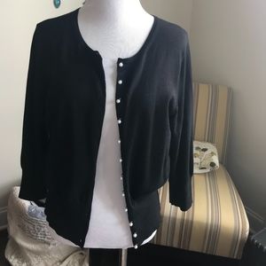 Banana Republic Black with Pearl buttons Cardigan